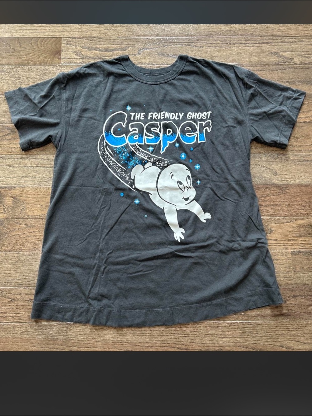 Old Navy Black Casper The Friendly Ghost Graphic Tee with Blue Accents